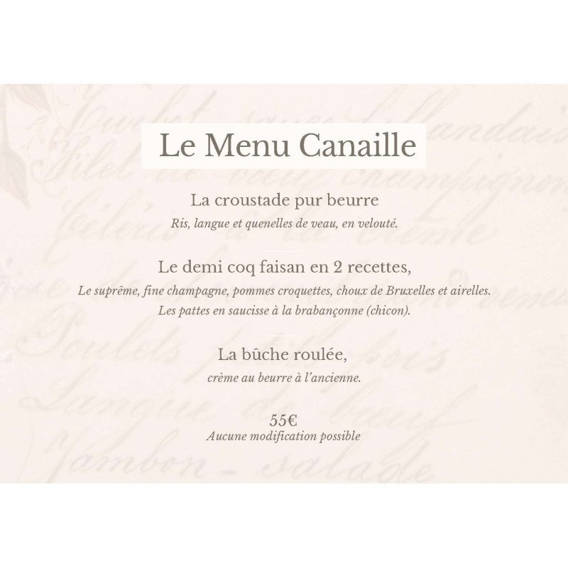 Menu Canaille