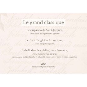 Menu Le grand classique